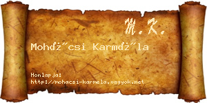 Mohácsi Karméla névjegykártya